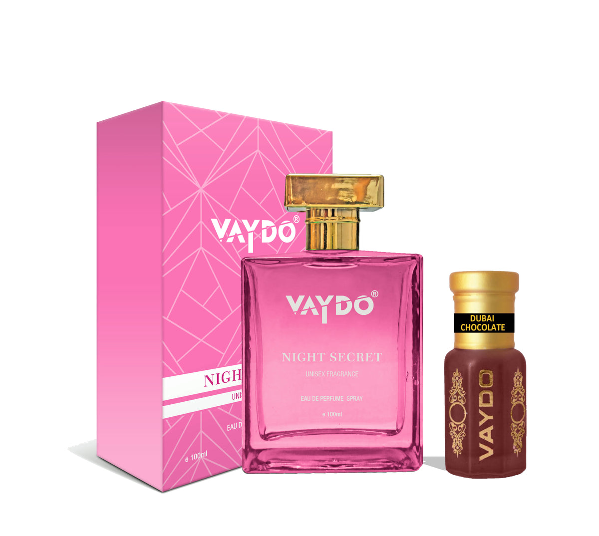 Vaydo Perfume Night Secret And Dubai Chocolate Attar Without Alcohol for Unisex Pure Natural Fragrance
