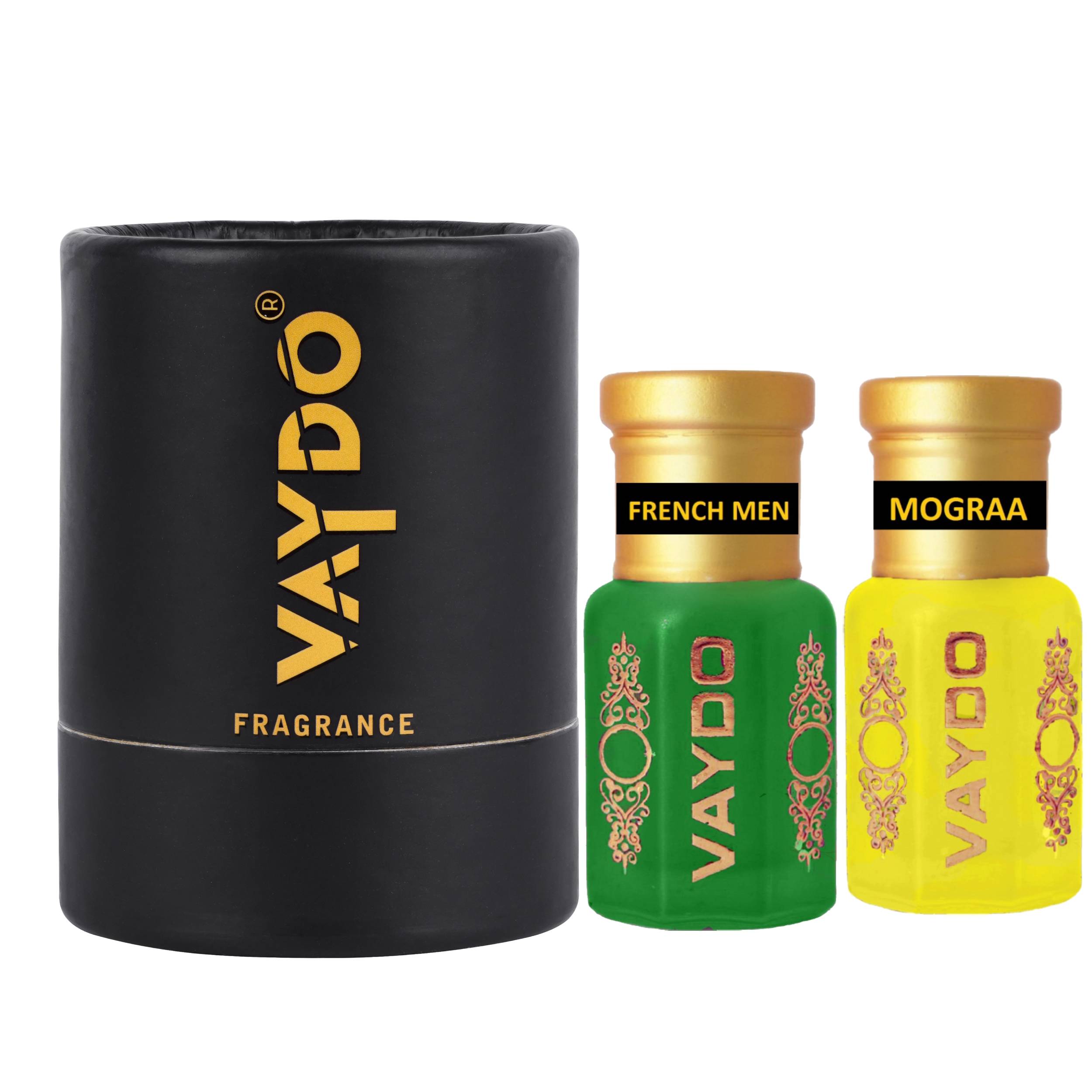 vaydo Perfume Oil Alcohol-free Attar 6+6ML for Unisex Pure Natural Fragrance Floral Attar