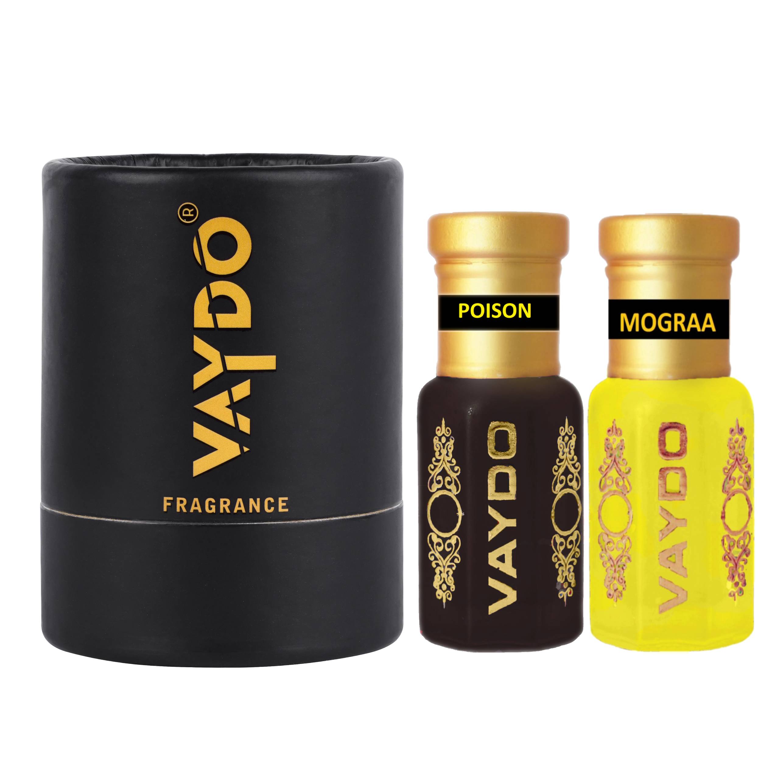 vaydo Perfume Oil Alcohol-free Attar 6+6ML for Unisex Pure Natural Fragrance Floral Attar