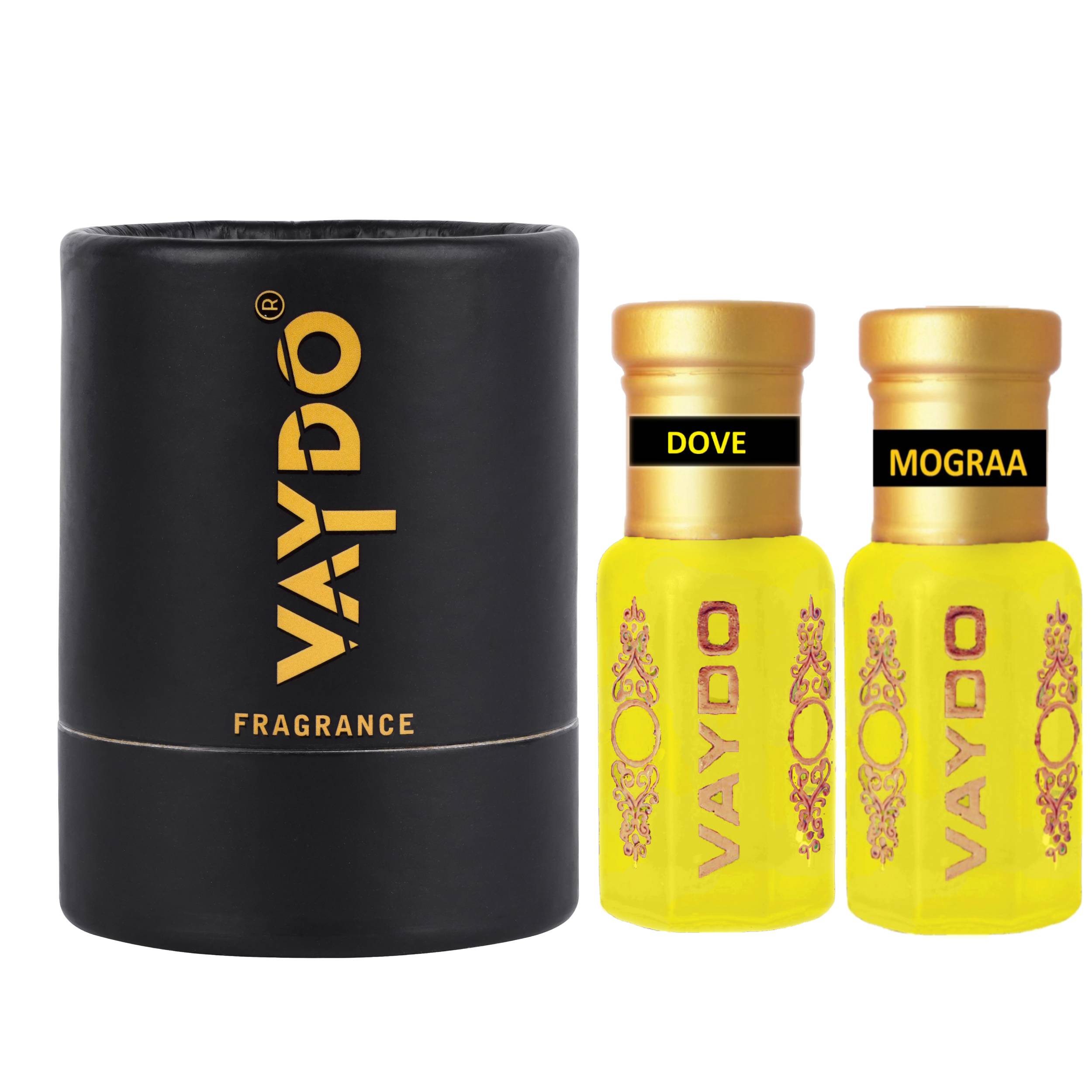 vaydo Perfume Oil Alcohol-free Attar 6+6ML for Unisex Pure Natural Fragrance Floral Attar
