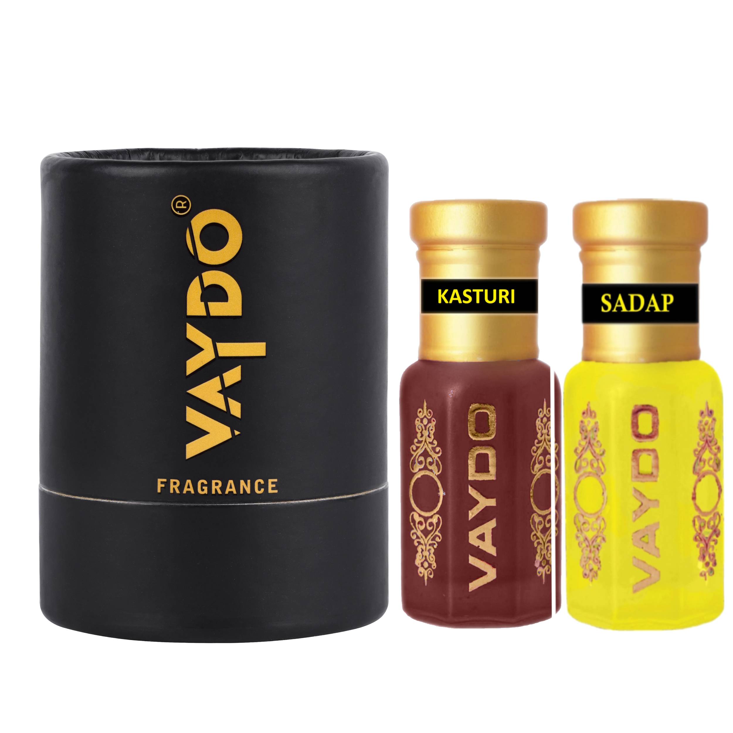 vaydo Perfume Oil Alcohol-free Attar 6+6ML for Unisex Pure Natural Fragrance Floral Attar