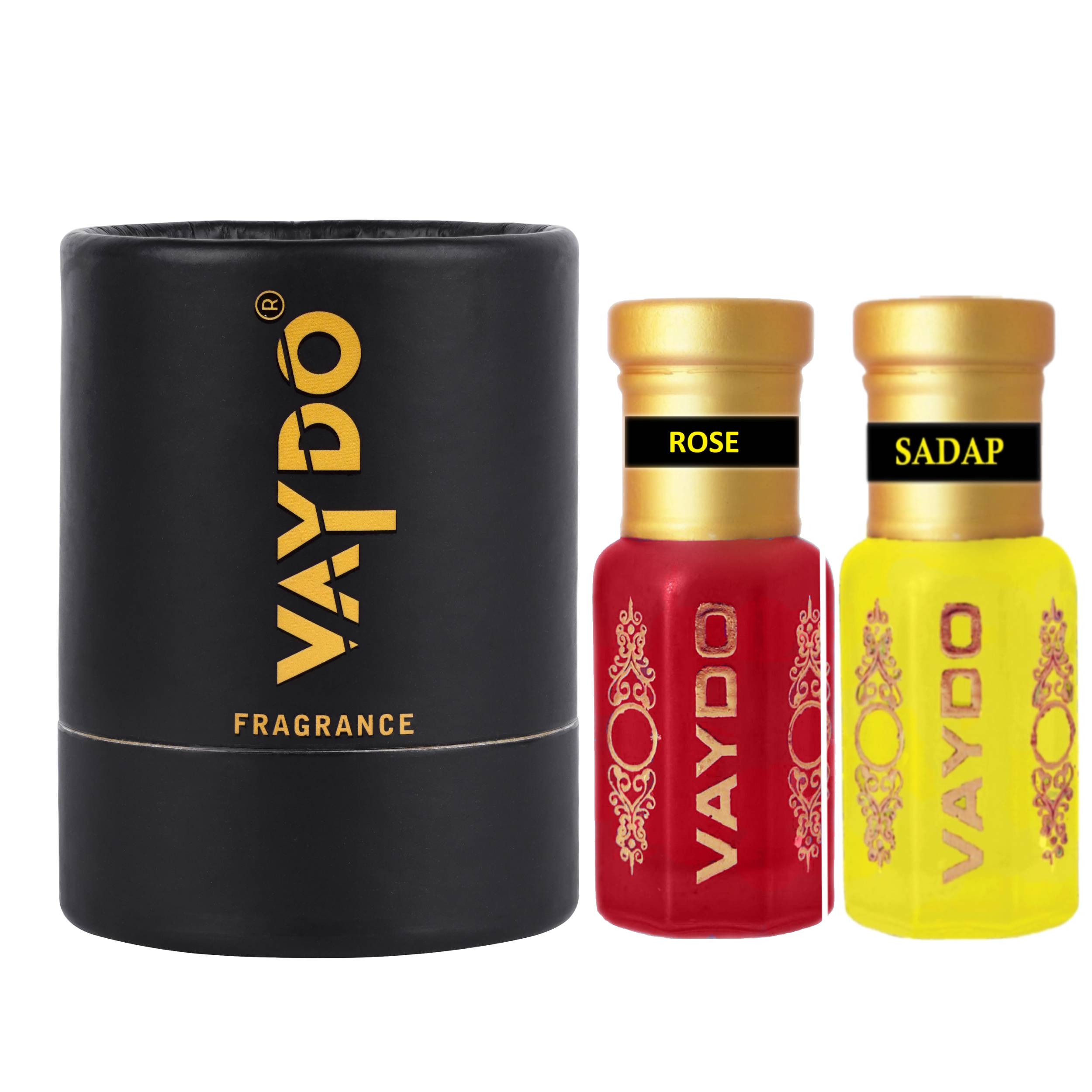 vaydo Perfume Oil Alcohol-free Attar 6+6ML for Unisex Pure Natural Fragrance Floral Attar