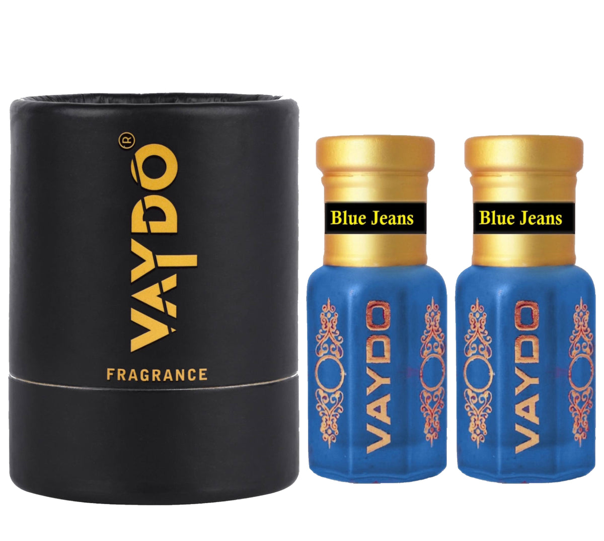 vaydo Perfume Oil Alcohol-free Blue Jeans Attar 6+6ML for Unisex Pure Natural Fragrance Floral Attar