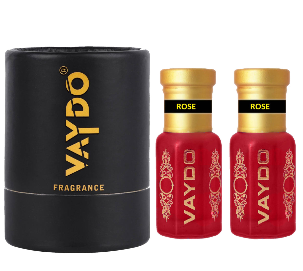 vaydo Perfume Oil Alcohol-free Rose Attar 6+6ML for Unisex Pure Natural Fragrance Floral Attar
