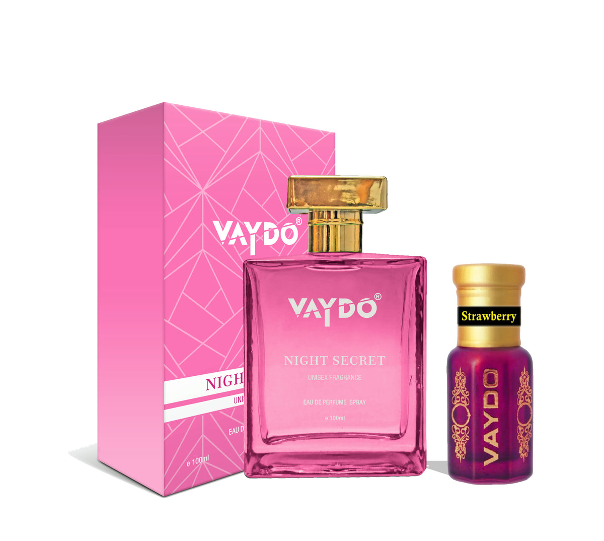 Vaydo Perfume Night Secret And Strawberry Attar Without Alcohol for Unisex Pure Natural Fragrance