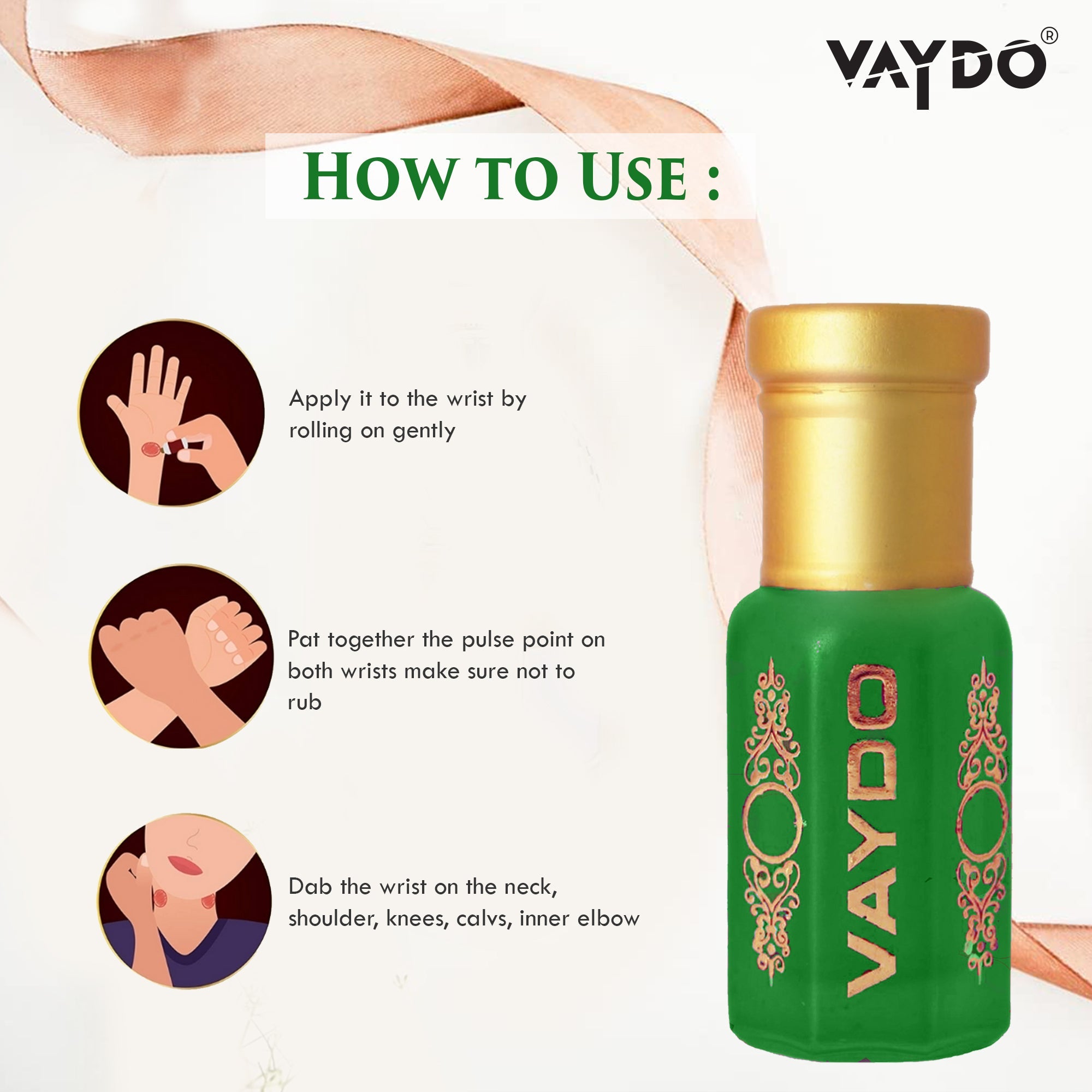 vaydo FRENCH MEN Perfume Oil Alcohol-free Attar 6ML for Unisex Pure Nutural Fragrance Floral Attar