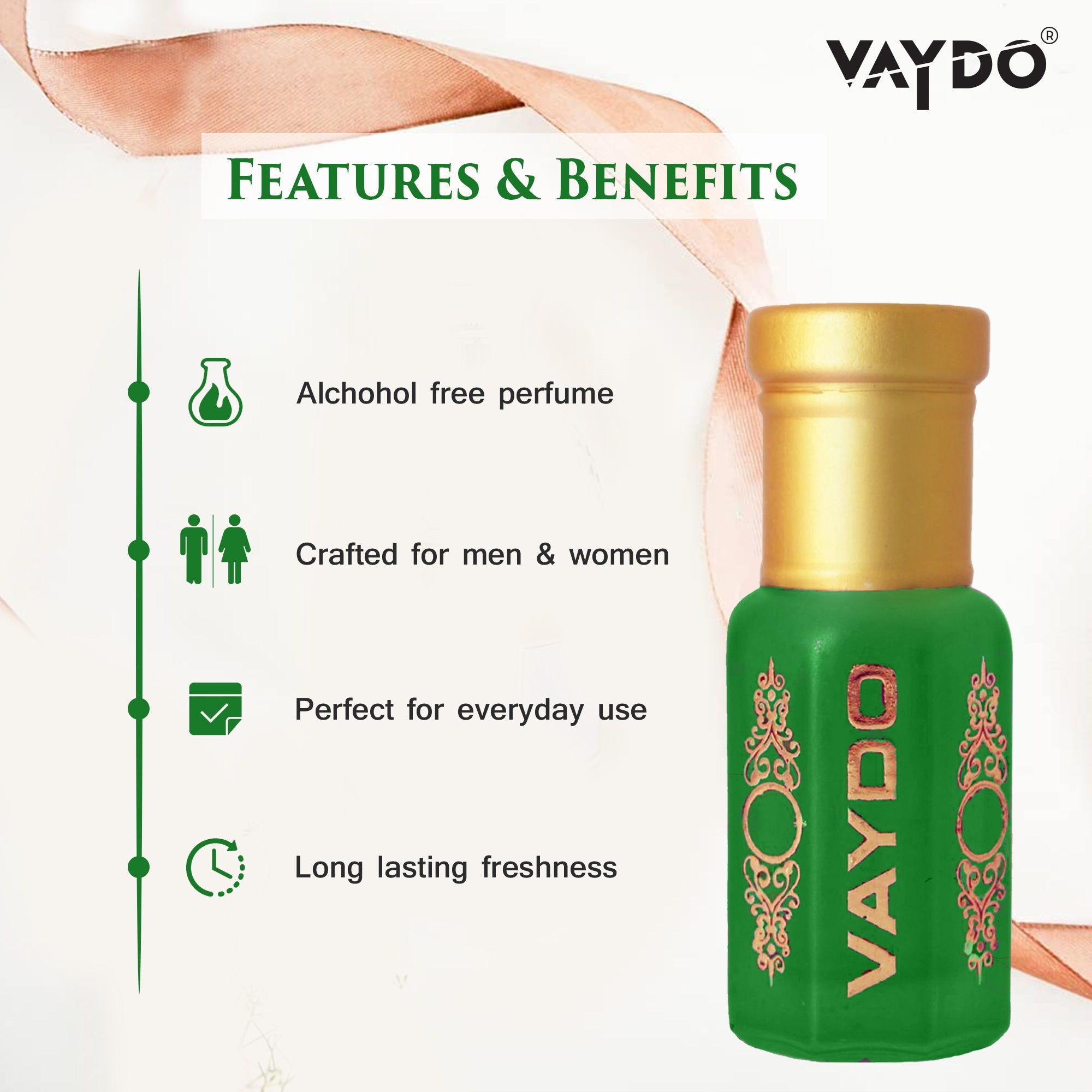 vaydo FRENCH MEN Perfume Oil Alcohol-free Attar 6ML for Unisex Pure Nutural Fragrance Floral Attar